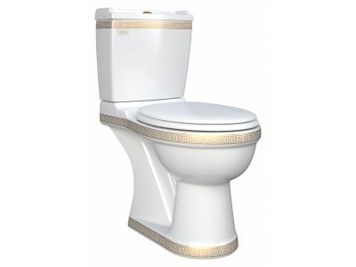 Напольный унитаз Della Antler Super Plus DE6110900148 крышка микролифт, версаче золотой