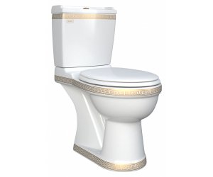 Напольный унитаз Della Antler Super Plus DE6110900148 крышка микролифт, версаче золотой