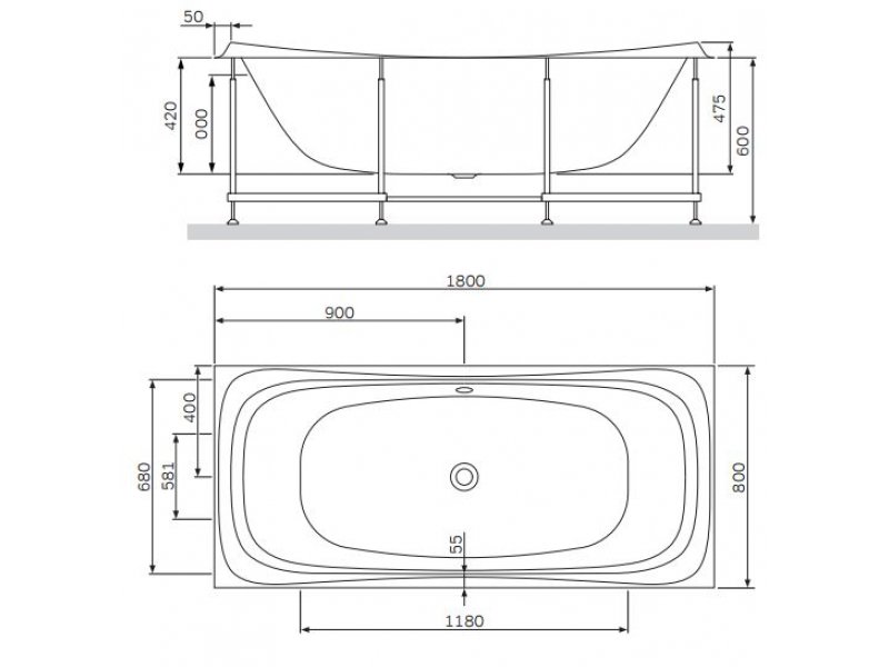 Купить Ванна акриловая Am.Pm Sensation W30A-180-080W-A, 180 х 80 см