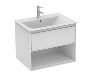 Тумба под раковину Ideal Standard Connect Air 60 см, подвесная, белый глянцевый, белый матовый, E0826B2