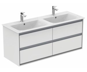 Тумба под раковину Ideal Standard Connect Air 130 см, подвесная, белый глянцевый, светло-серый матовый, E0824KN