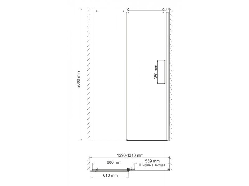Купить Душевая дверь WasserKRAFT 58R30 130 х 200 см