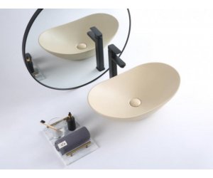 Раковина BelBagno BB1404-H316 накладная 60 х 36 х 15 см, цвет бежевый матовый