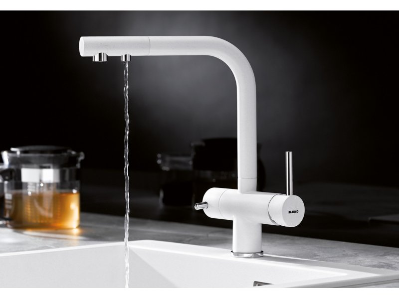 Купить Кухонный смеситель Blanco Fontas II Silgranit 525145 под фильтр питьевой воды, серый беж