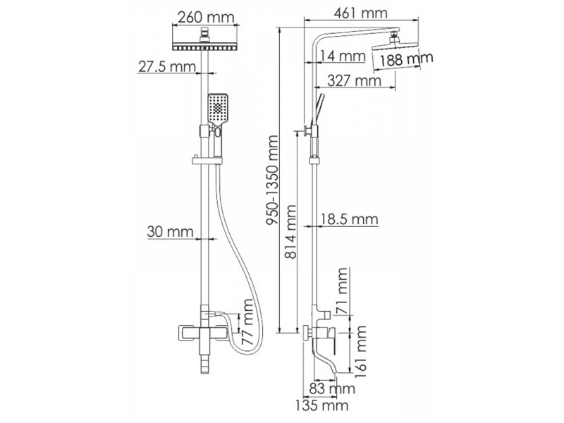 Купить Душевая система WasserKRAFT A16501, хром