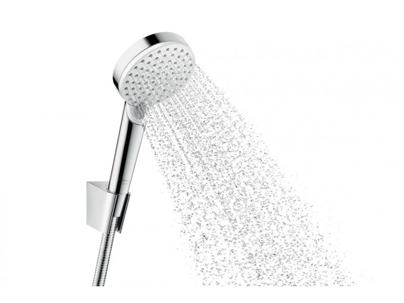 Купить Душевой гарнитур Hansgrohe Crometta 1jet EcoSmart 26569400, шланг 160 см, белый/хром