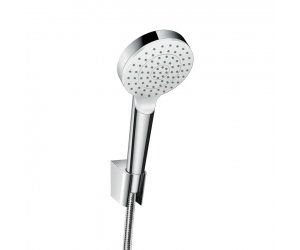 Душевой гарнитур Hansgrohe Crometta 1jet EcoSmart 26569400, шланг 160 см, белый/хром