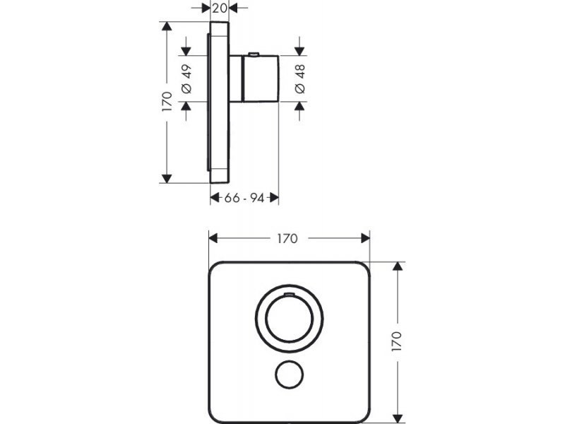 Купить Смеситель Axor ShowerSelect 36706000, термостатический, Highflow