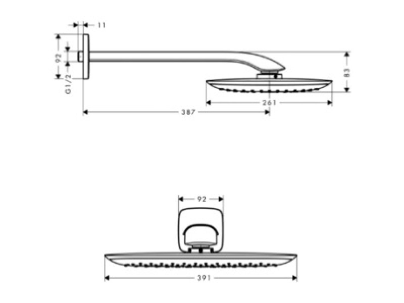 Купить Верхний душ Hansgrohe PuraVida 400 1jet 27437000, хром