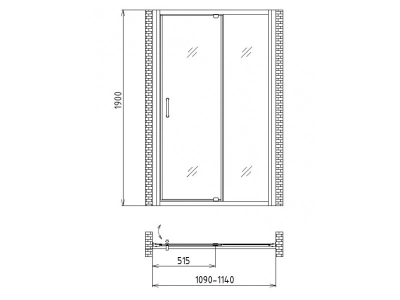 Купить Душевая дверь Gemy Sunny Bay S28191C, 110 х 190 см, стекло прозрачное