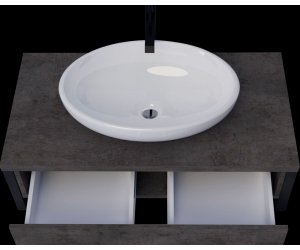 Тумба 1Marka Grunge Loft 100П, бетон темно-серый, У85850