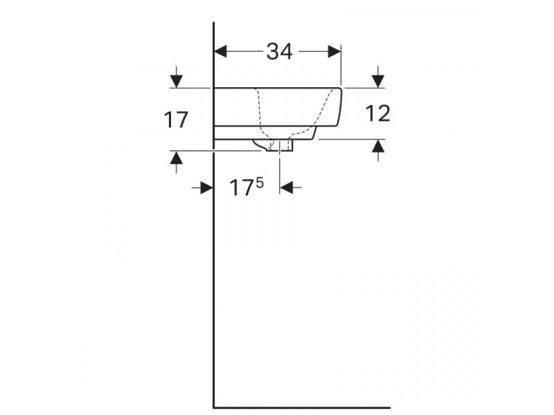 Купить Раковина Geberit Renova Compact, 45х34 белая, 276145000