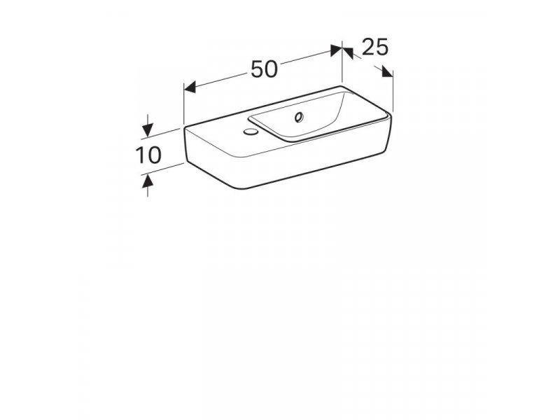 Купить Раковина Geberit Renova Compact, 50х25 белая, R/L