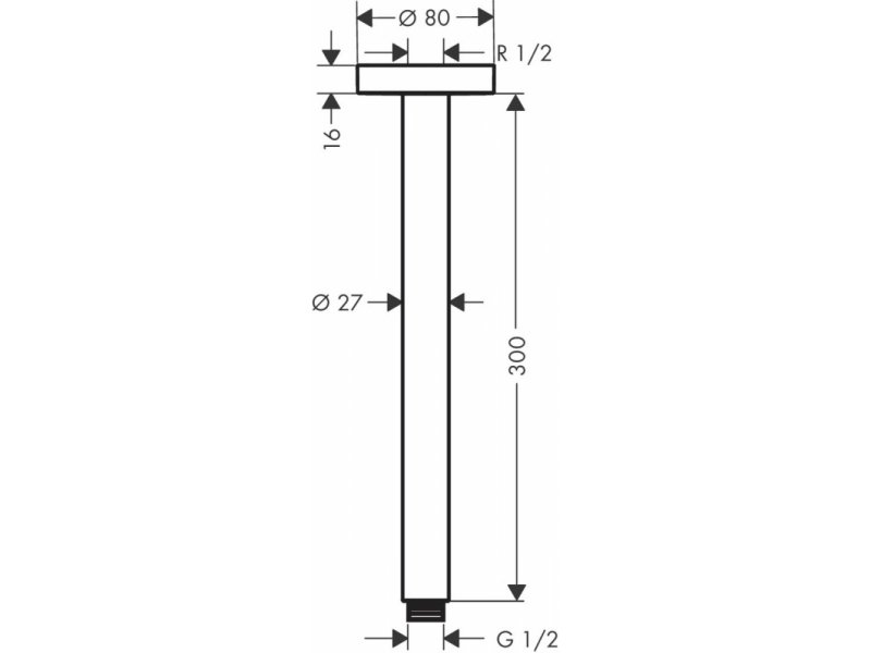 Купить Потолочное подсоединение S Hansgrohe 27389140, шлифованная бронза