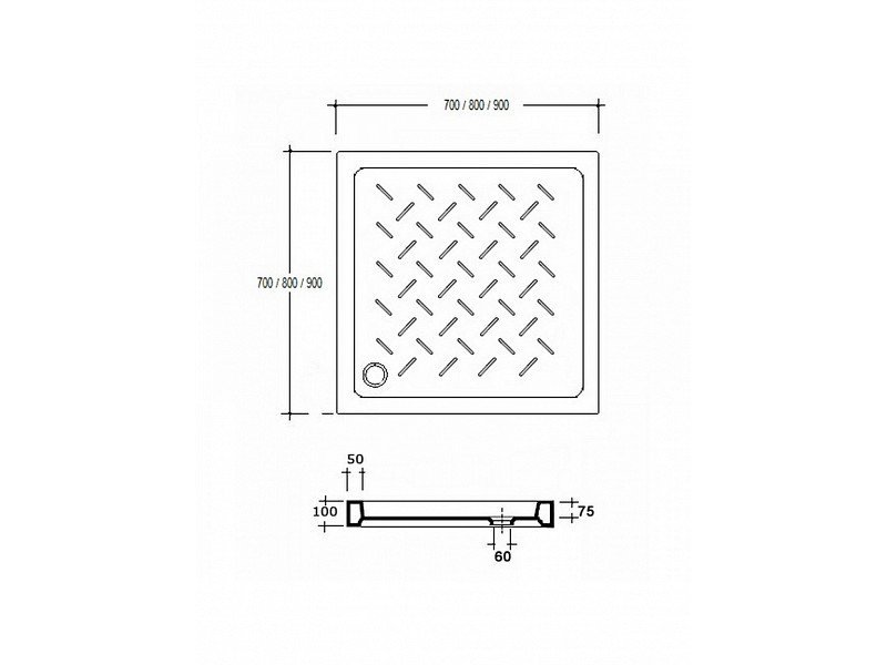 Купить Душевой поддон RGW CR-088 19170188-01 80 x 80 см, керамика, квадратный