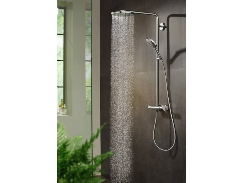 Купить Душевая система Hansgrohe Raindance Select S Showerpipe 240 1jet PowderRain 27633340, черный хром