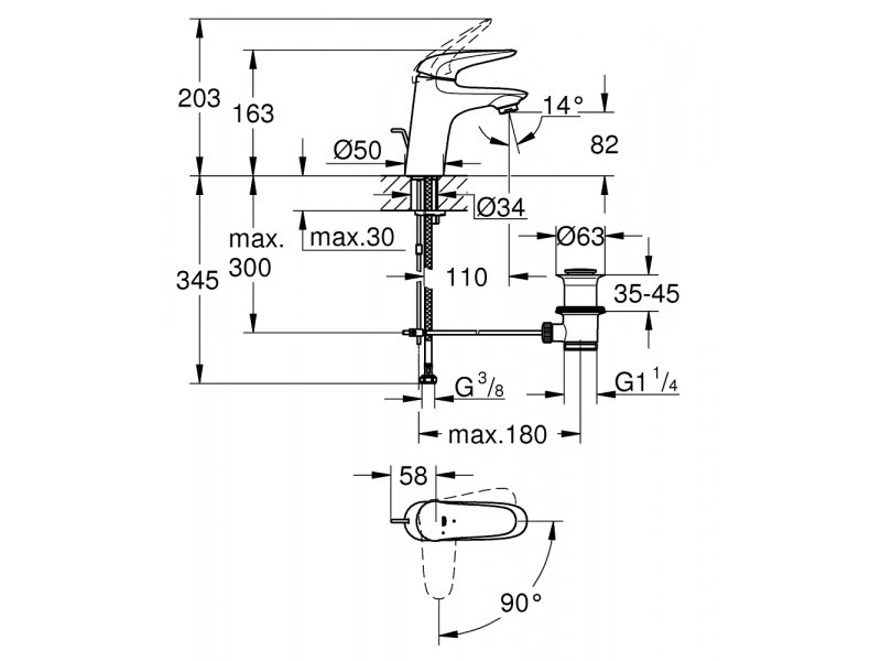 Купить Смеситель Grohe Eurostyle New 23709003 для раковины