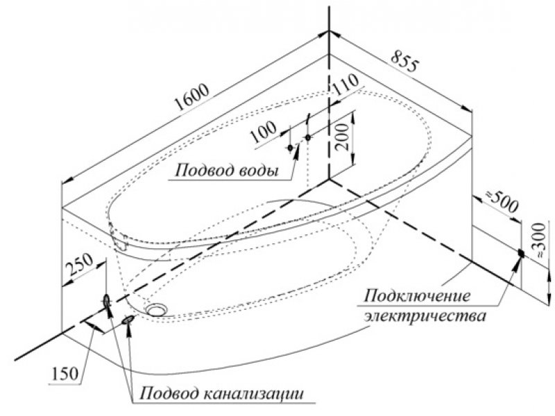 Купить Ванна акриловая Орсини 1600х900 Радомир