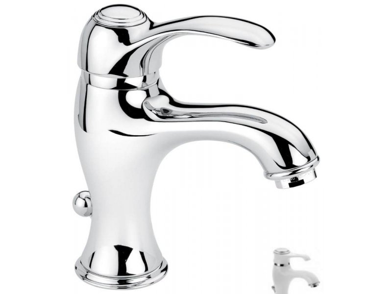 Купить Смеситель для раковины Emmevi Harmony 22003BC, белый/хром