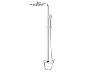 Душевая стойка BelBagno Luce со смесителем для ванны, верхним и ручным душем, хром, LUC-VSCM-CRM