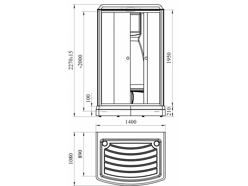 Купить Душевая кабина Радомир Диана-3 140 х 108 см с гидромассажем и паром