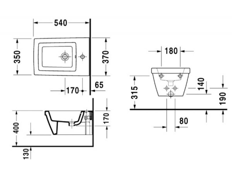 Купить Биде Duravit 2nd floor 2254150000 подвесное