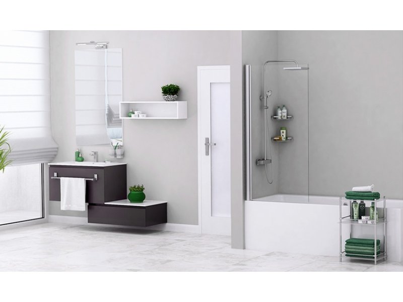 Купить Стеклянная шторка WasserKraft 48P01-80 для душа, распашная, одностворчатая