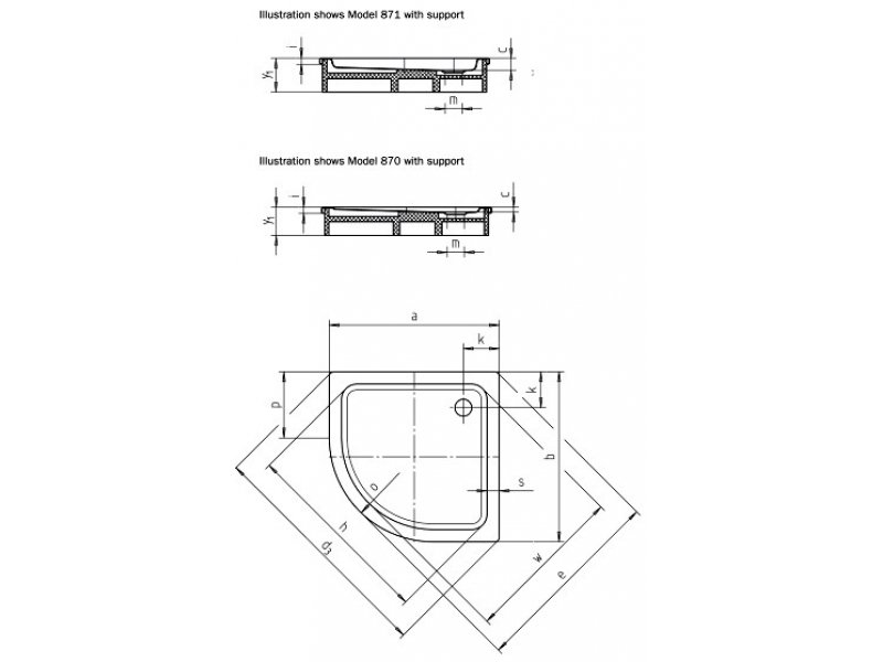 Купить Поддон душевой Kaldewei Arrondo Mod 871-2 90 x 90 cм, 4601.3500.0001, R 550 мм