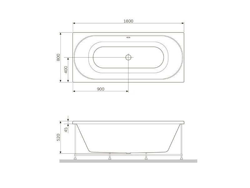 Купить Ванна гидромассажная AM.PM Bliss L W53A-180-080W-ARB, 180 x 80 см, line