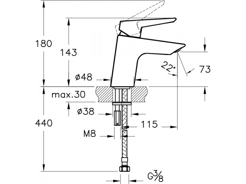 Купить Смеситель VitrA Solid S для раковины, хром, A40962EXP