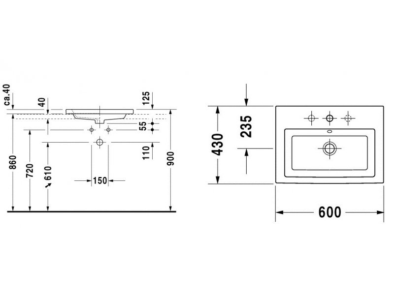 Купить Раковина Duravit 2nd floor 034760 00 00, 60*43 см