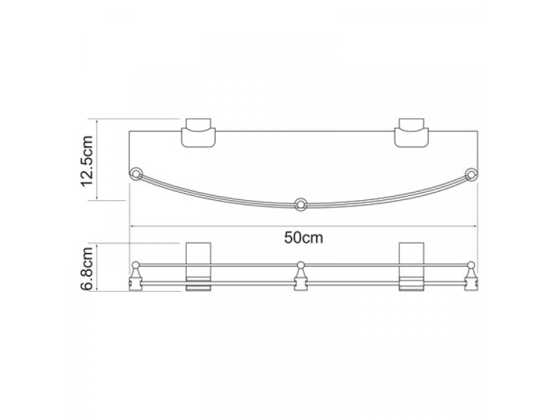 Купить Полка стеклянная WasserKRAFT Leine K-5044WHITE
