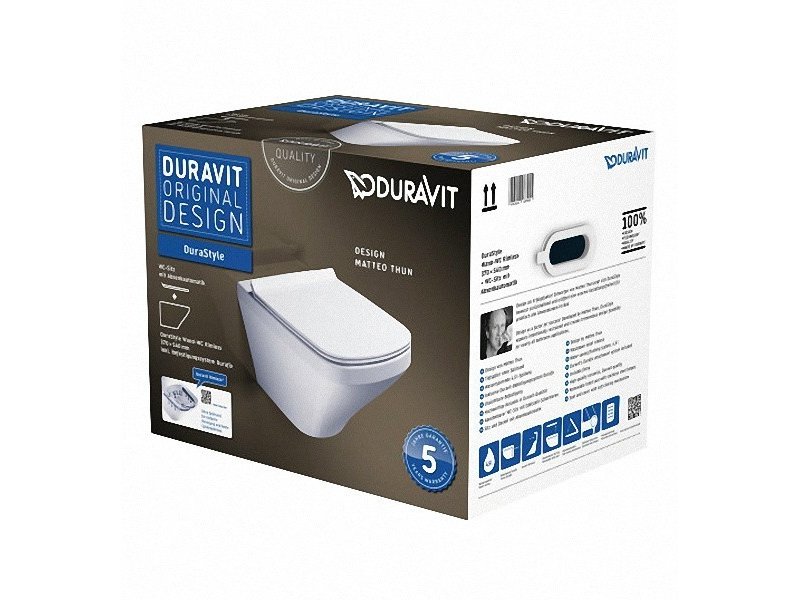 Купить Подвесной унитаз Duravit Durastyle, безободковый, крышка микролифт, 45510900A1