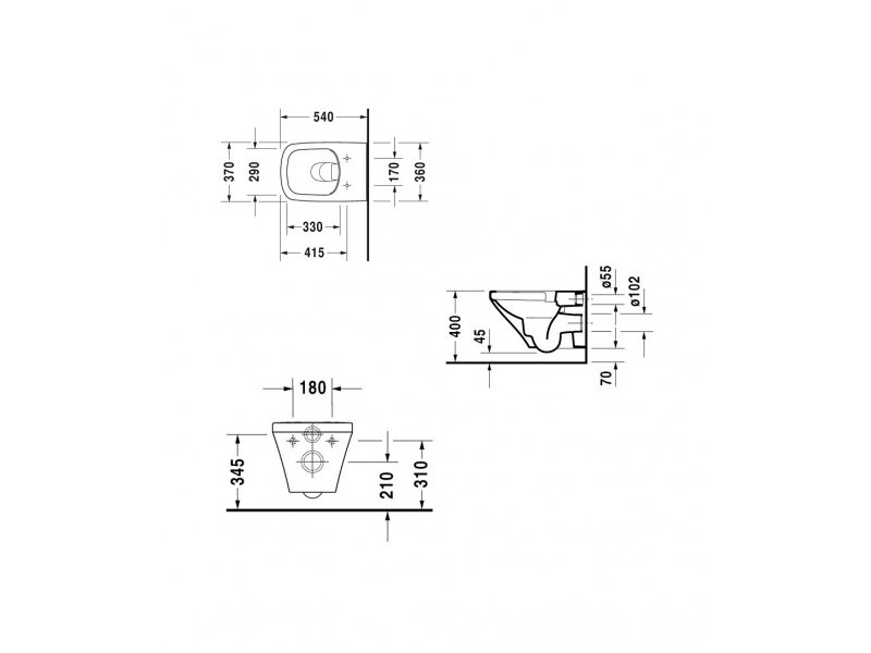 Купить Подвесной унитаз Duravit Durastyle, безободковый, крышка микролифт, 45510900A1