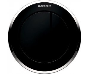 Клавиша смыва Geberit Omega Type 12, клавиша - черный, декор - хром, 116.057.KM.1