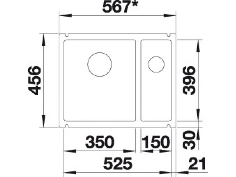 Купить Мойка Blanco Subline 350/150-U 523742, магнолия