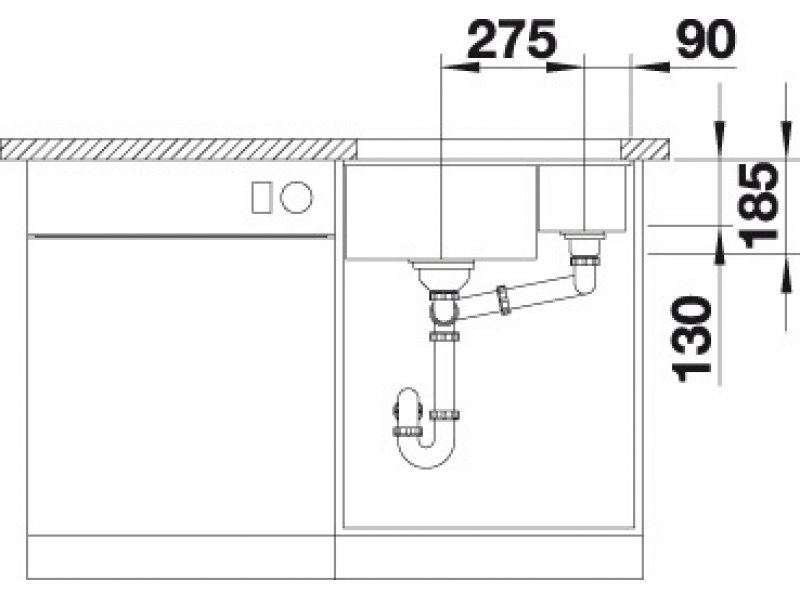 Купить Мойка Blanco Subline 350/150-U 523742, магнолия