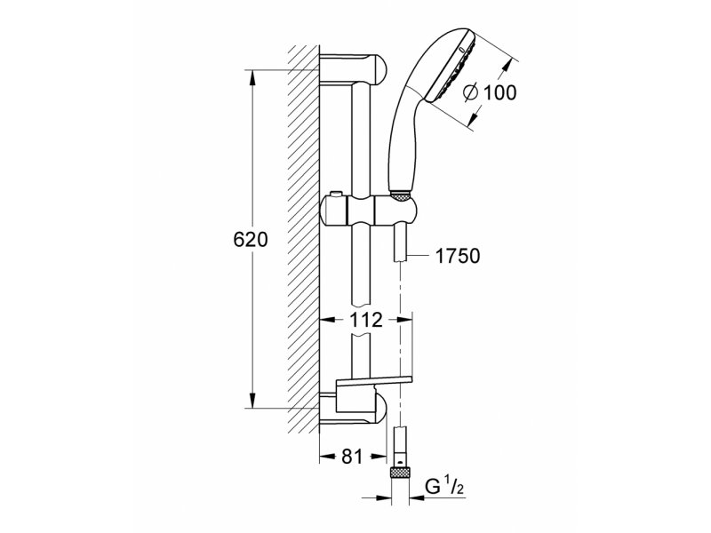 Купить Душевой гарнитур Grohe New Tempesta 100 IV 28436002 (28436001) с полочкой