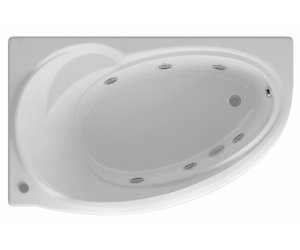 Ванна гидромассажная акриловая Aquatek Бетта 170 x 97 см, с гидромассажем standard (пневмоуправление), с фронтальным экраном+спинной массаж 6 форсунок белая, левая/правая