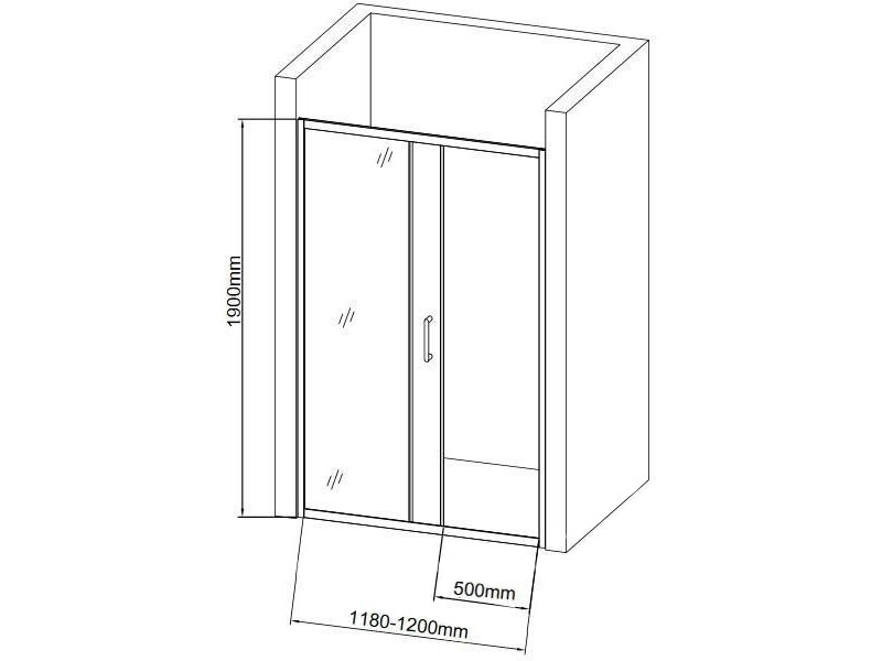 Купить Душевая дверь Aquanet SD-1200A 209406 120x190 см стекло прозрачное
