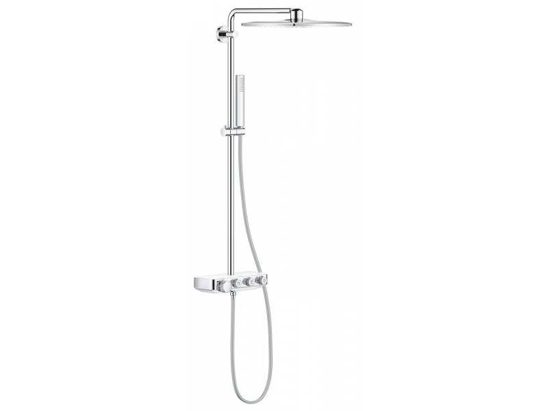 Купить Душевая система с термостатом Grohe Euphoria SmartControl Cube 310 DUO 26508LS0, цвет верхнего душа белая луна