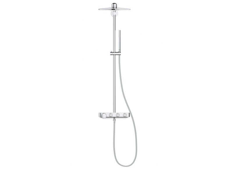 Купить Душевая система с термостатом Grohe Euphoria SmartControl Cube 310 DUO 26508LS0, цвет верхнего душа белая луна