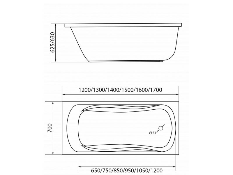 Купить Акриловая ванна 1MarKa Classic 170x70 (У08971)