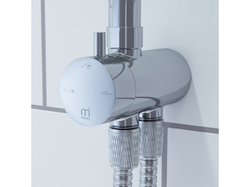 Купить Душевой гарнитур Milardo Shower Set с верхним душем, хром, 3703F24M76