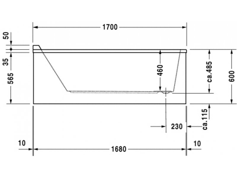 Купить Ванна акриловая Duravit Starck 7000030000000, 170 х 75 х 48,5 см