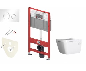 Инсталляция для унитаза TECE Base K440920.WC2 с безободковым унитазом TECEone с кнопкой смыва TECEloop, белый