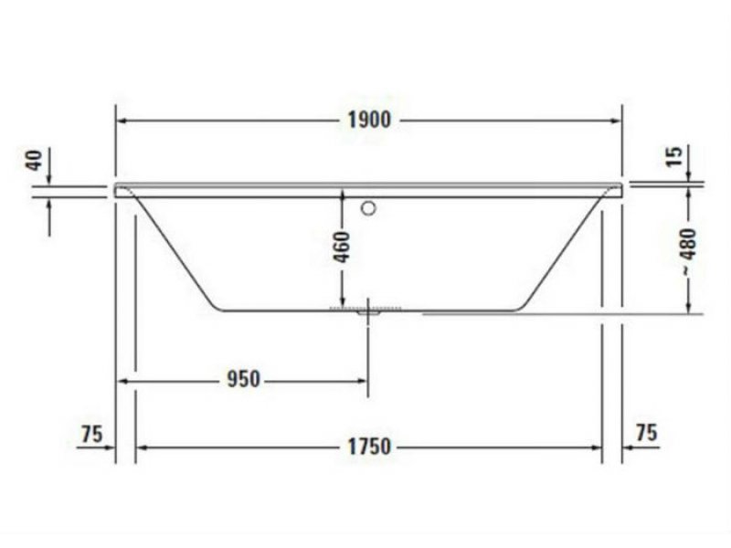 Купить Ванна акриловая Duravit P3 Comforts 7003780000000000, 190 х 90 см