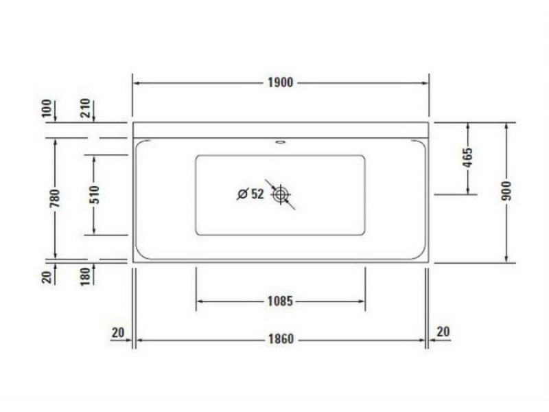 Купить Ванна акриловая Duravit P3 Comforts 7003780000000000, 190 х 90 см