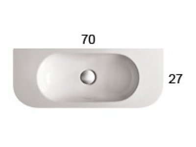Раковина подвесная Globo Forty3 SCT70.BI*1dx, 70х27 см