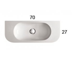 Раковина подвесная Globo Forty3 SCT70.BI*1dx, 70х27 см